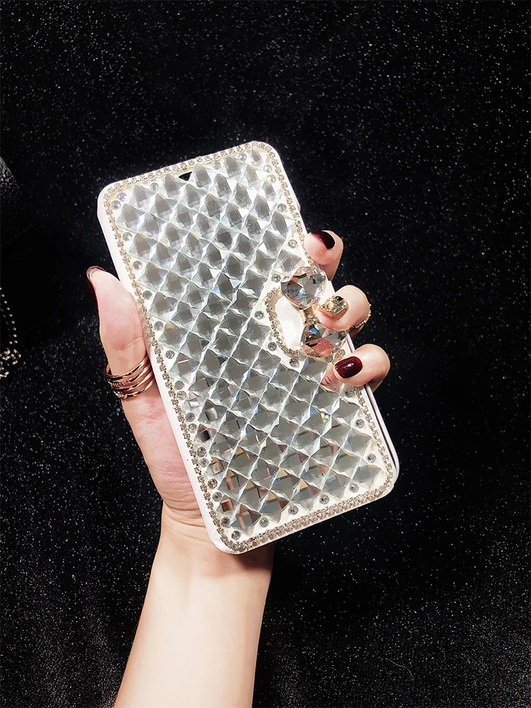 Luxury Glitter Diamond Rhinestone Phone Case For Samsung S23 S22 S21 S20 S10 S9 Plus + Ultra Fe Note 9 10 20 Flip Leather Cover