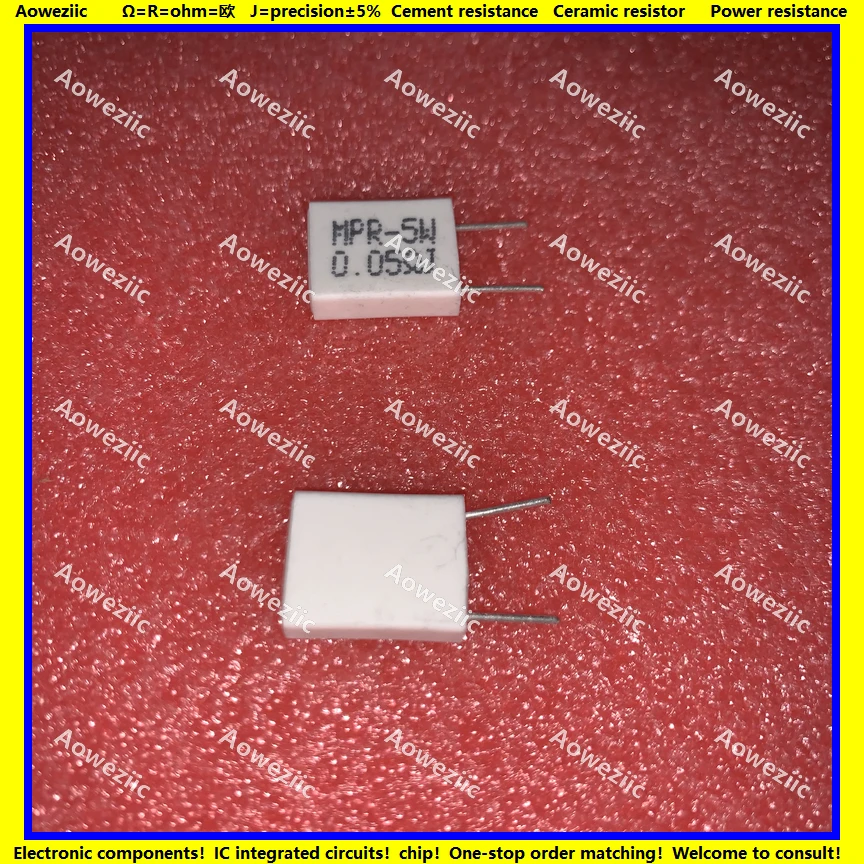 

10Pcs Inductionless Cement Resistor 5W 0.05 ohm 5WR05J R 0.05RJ 5W0R05J Ceramic Resistance precision 5% Non-inductive Resistor