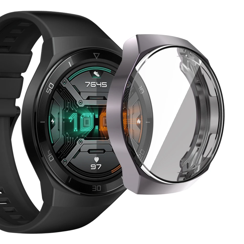 Electroplated TPU Protective Case For Huawei Watch GT2e Full Screen Protector Shell Bumper Cover
