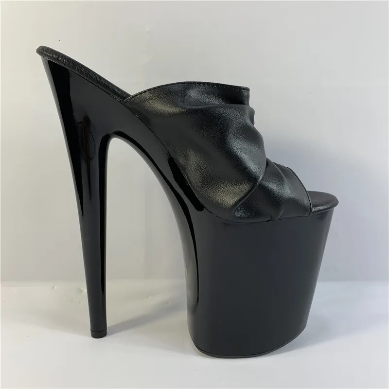 23 cm stiletto heels for ladies, chunky crinkled upper slippers, 8 inch sexy nightclub pole dancing show slippers