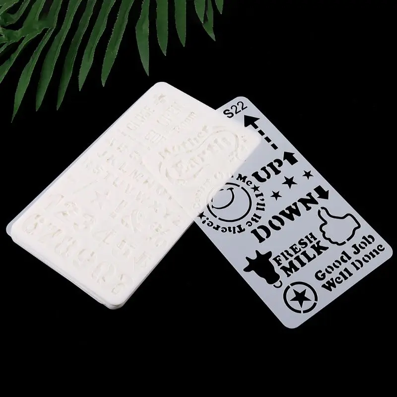 24pcs/set Journal Border Drawing Template Ruler Stencil Painting Board DIY Album