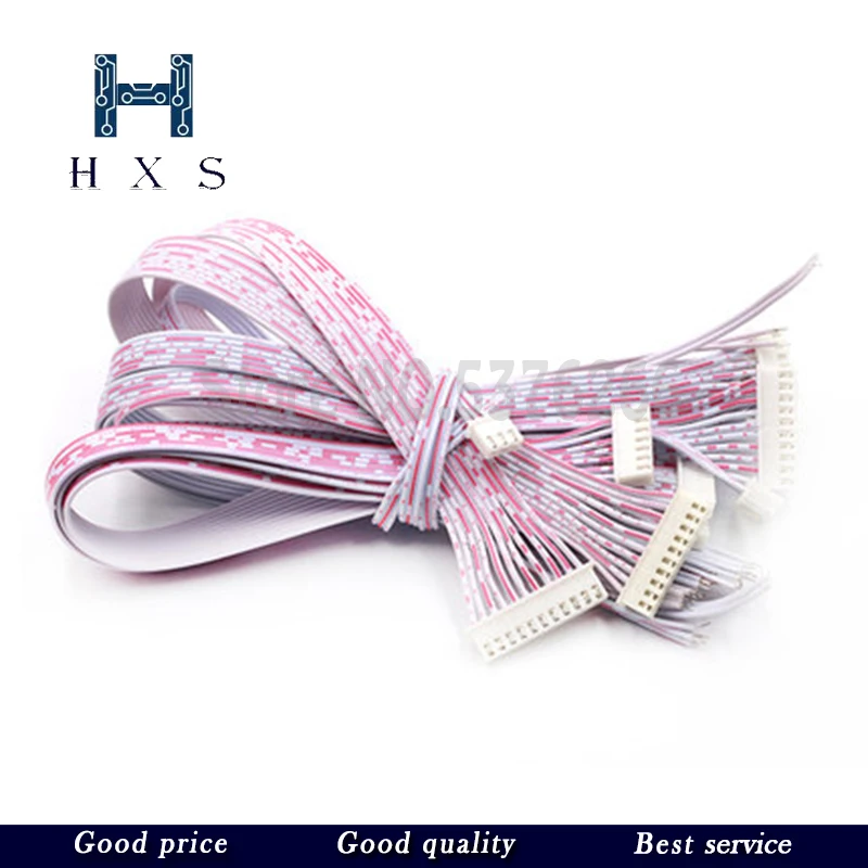 1PCS Red and White cable XH2.54 single head and double head 2.54mm 50CM 2/3/4/5/6/8/10/11/12P Connecting line