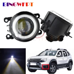 Car H11 LED Fog Light Kit Angel Eye Daytime Running Light For Dacia Duster 2010 2011 2012 2013 2014 2015