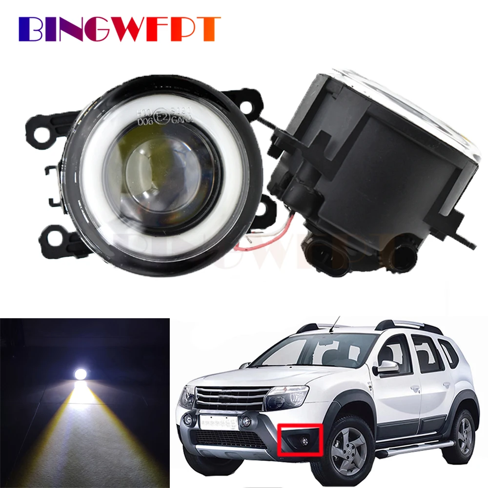 Car H11 LED Fog Light Kit Angel Eye Daytime Running Light  For Dacia Duster 2010 2011 2012 2013 2014 2015