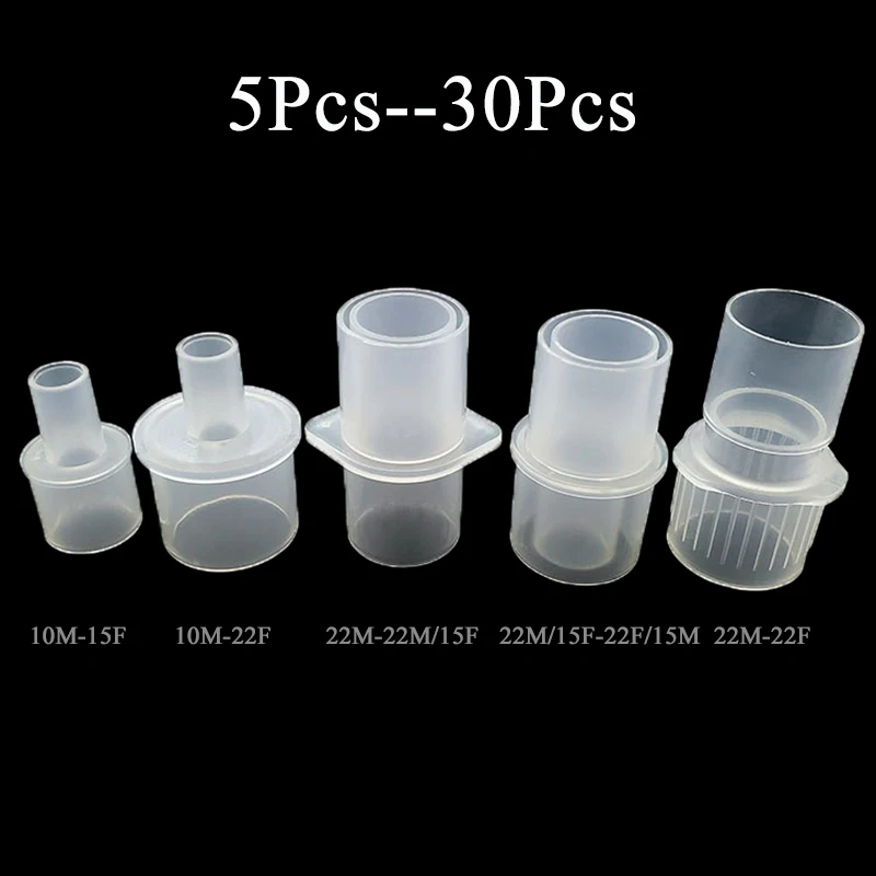 Máquina de anestesia de respiración, pieza de repuesto, tubería de circuito de Unión recta, bidireccional, de 15mm a 22mm, de 10mm plástico PP, asociado
