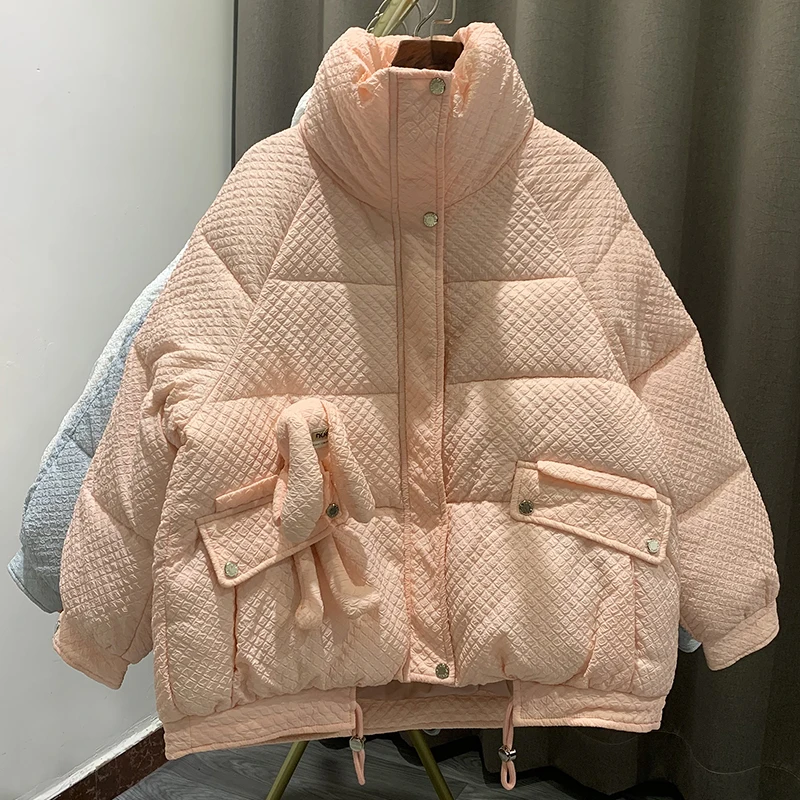 Short Parka Women High Quality Winter Jacket Rabbit Doll Decorate Fashion Down Jackets Thick Warm Loose Casual Cotton Coat