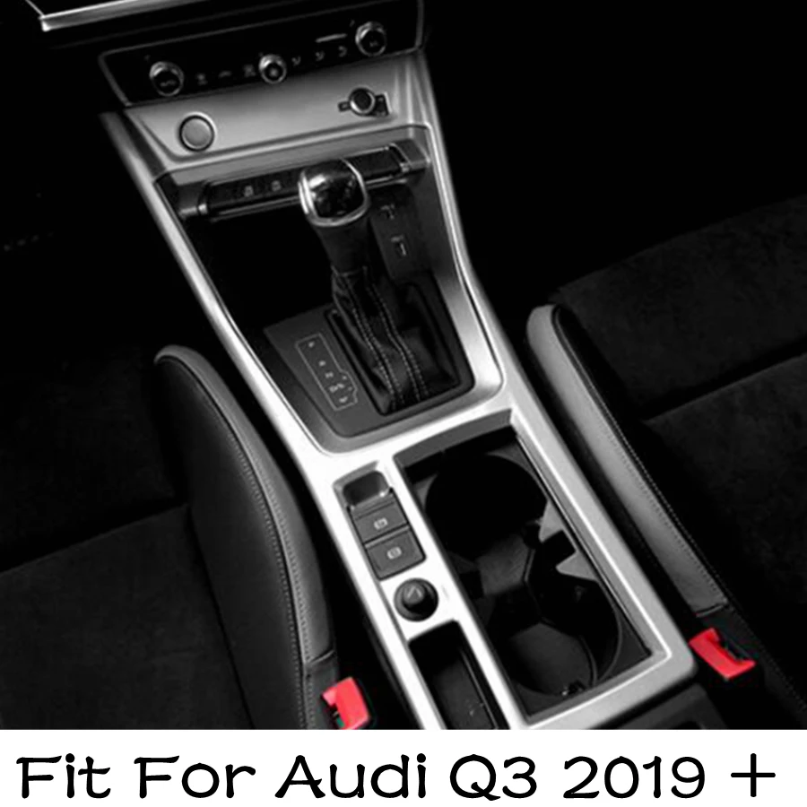 

Central Control Gear Shift Panel Water Cup Holder Cover Trim For Audi Q3 2019 - 2024 Carbon Fiber / Matte Interior Accessories