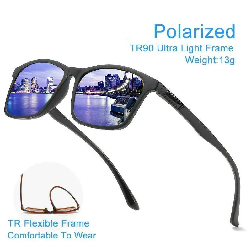 Brand Design Classic Polarized Sunglasses Men Women Driving Square Frame Fashion Sun Glasses Male Goggle UV400 Gafas De Sol