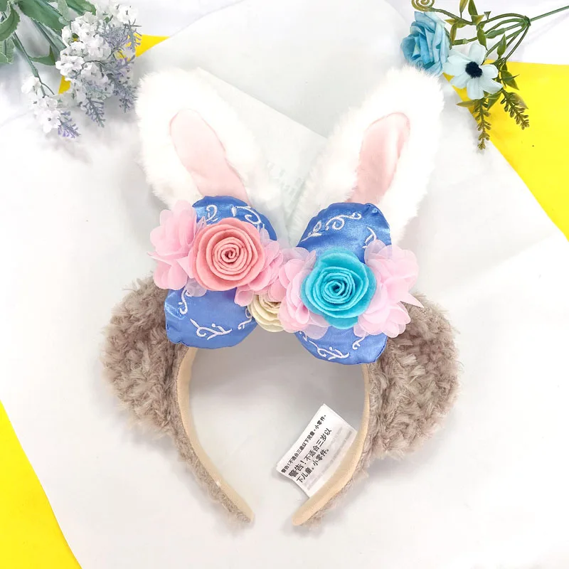 Disney Hair Bows Ears Headband Holiday party Blue fairy Bows Hairband EARS COSTUME Headband Cosplay Plush Adult/Kids Gift