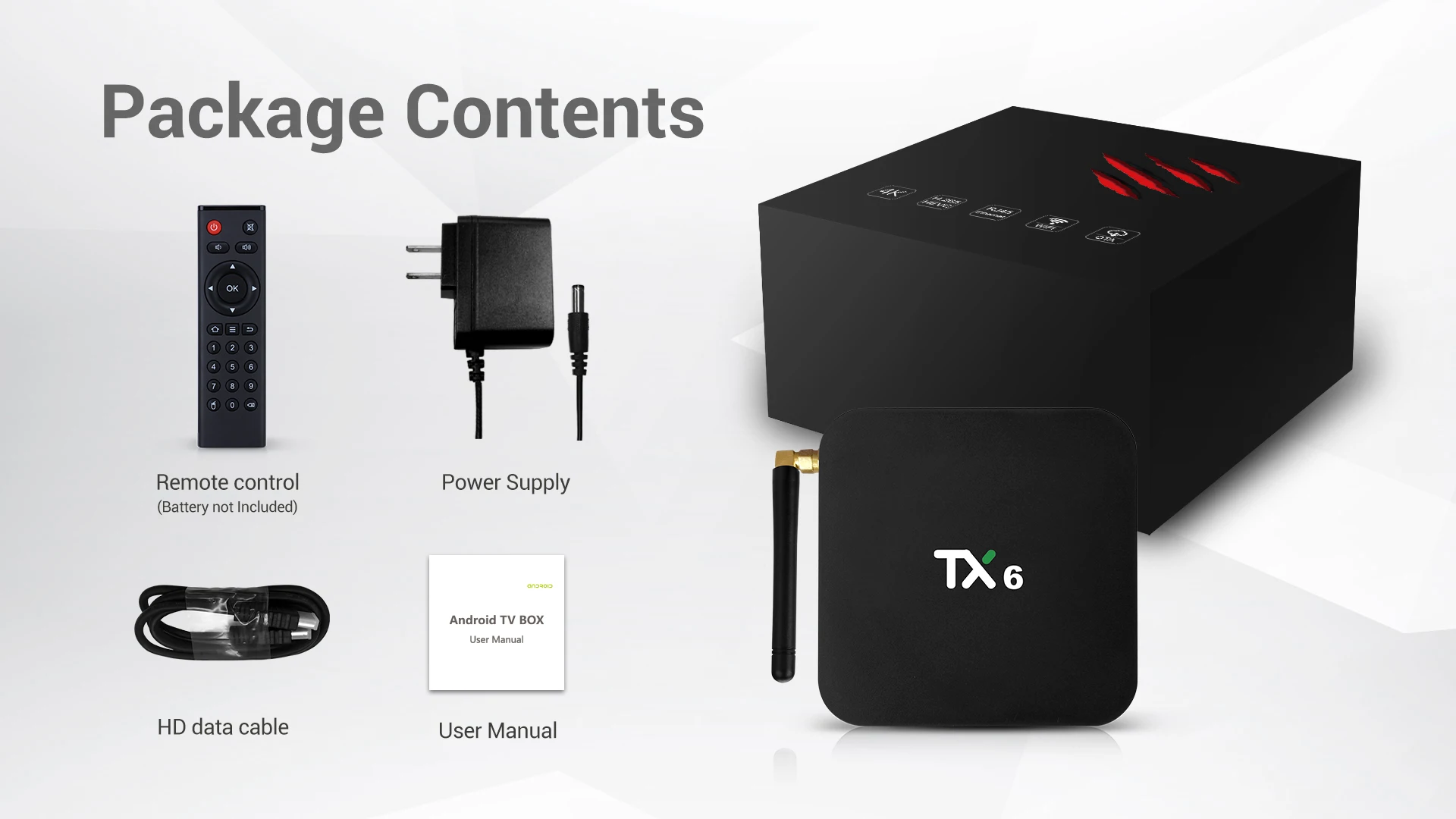 TX6 tv box z androidem Allwinner H616Quad core 2G 16G 32G 64G android 9.0 2.4G 5G Wifi USB 3.0 BT 6K media Google Player dekoder