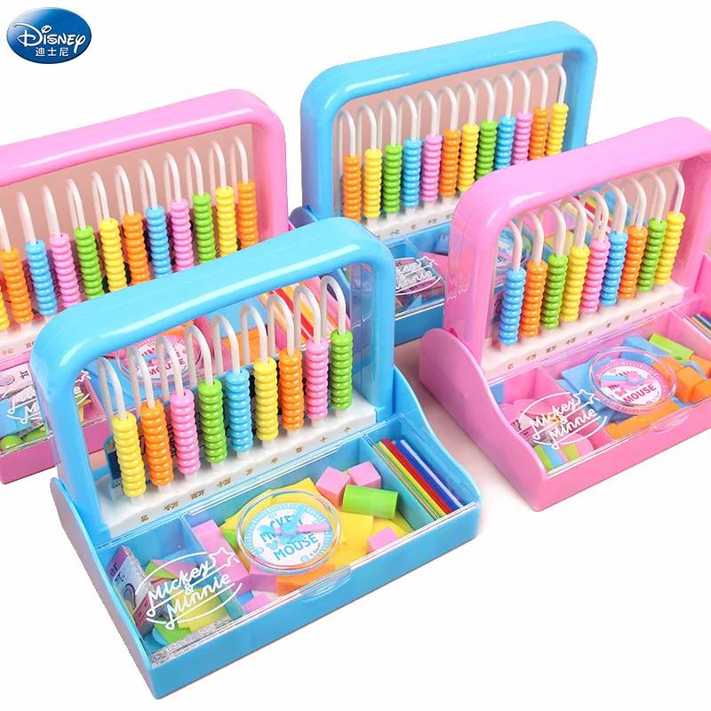 

Disney Mickey Early Learning Building Blocks Puzzle Abacus Set Cartoon School Supplies Stationery Student Creative Abacus Gift