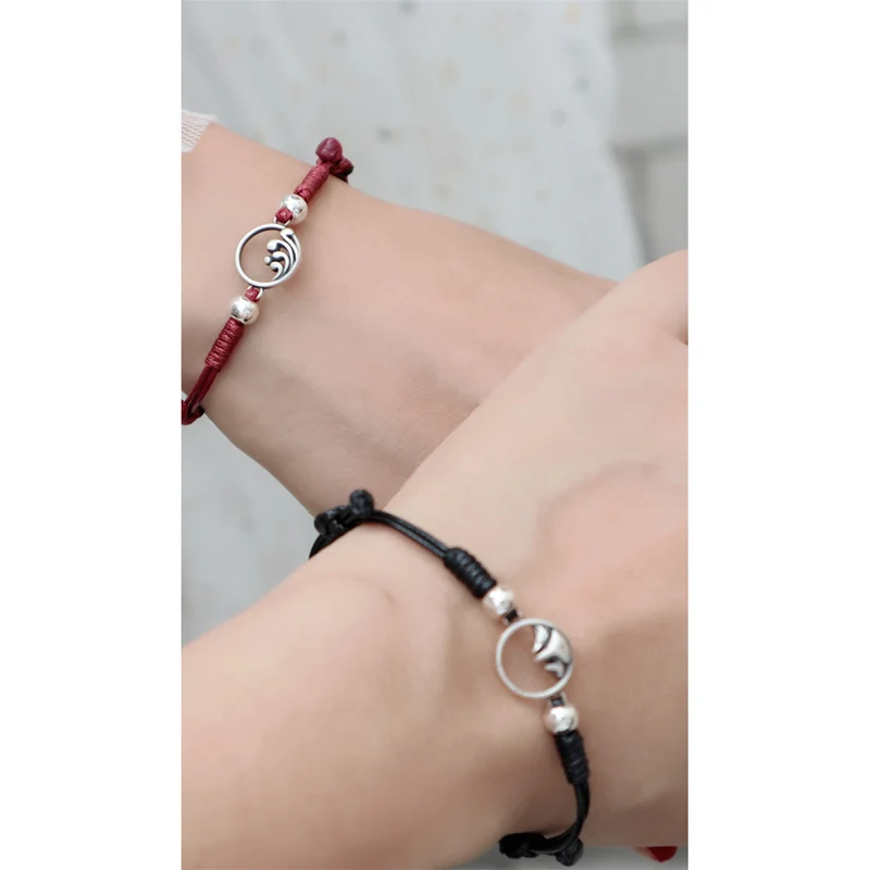 La Monada Mountain Couple Red Thread For Hand 925 Sterling Silver Bracelet Red Thread String Rope Bracelets For Women Silver 925