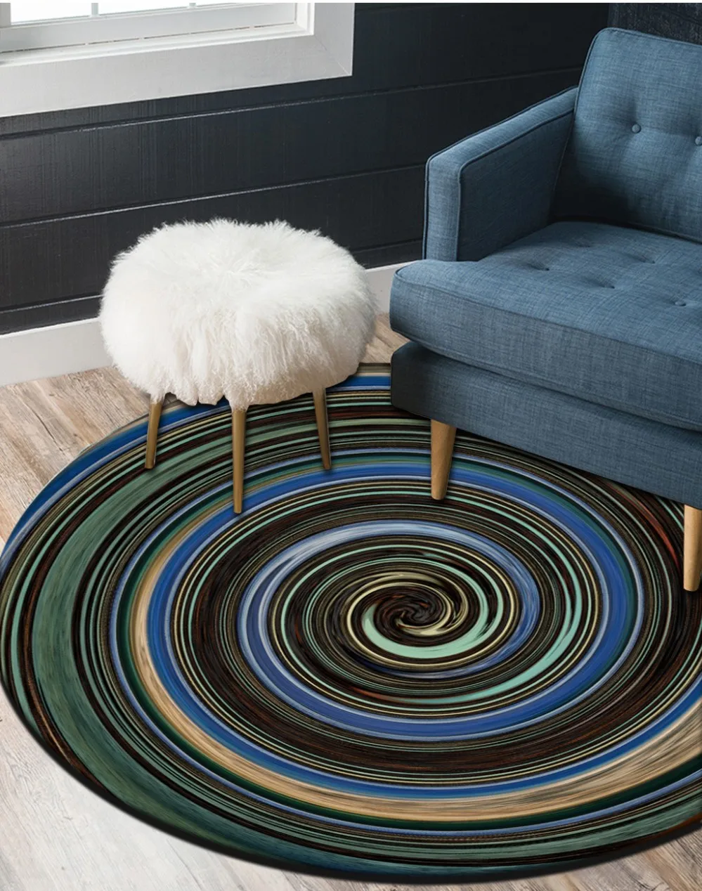 Modern minimalist abstract ink fluid round carpet pvc self-adhesive wallpaper