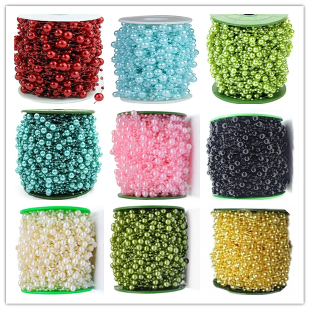 5Meters Fishing Line Artificial Pearls String Beads Chain Garland Flowers Wedding Christmas Party Decoration 3mm 8mm beads