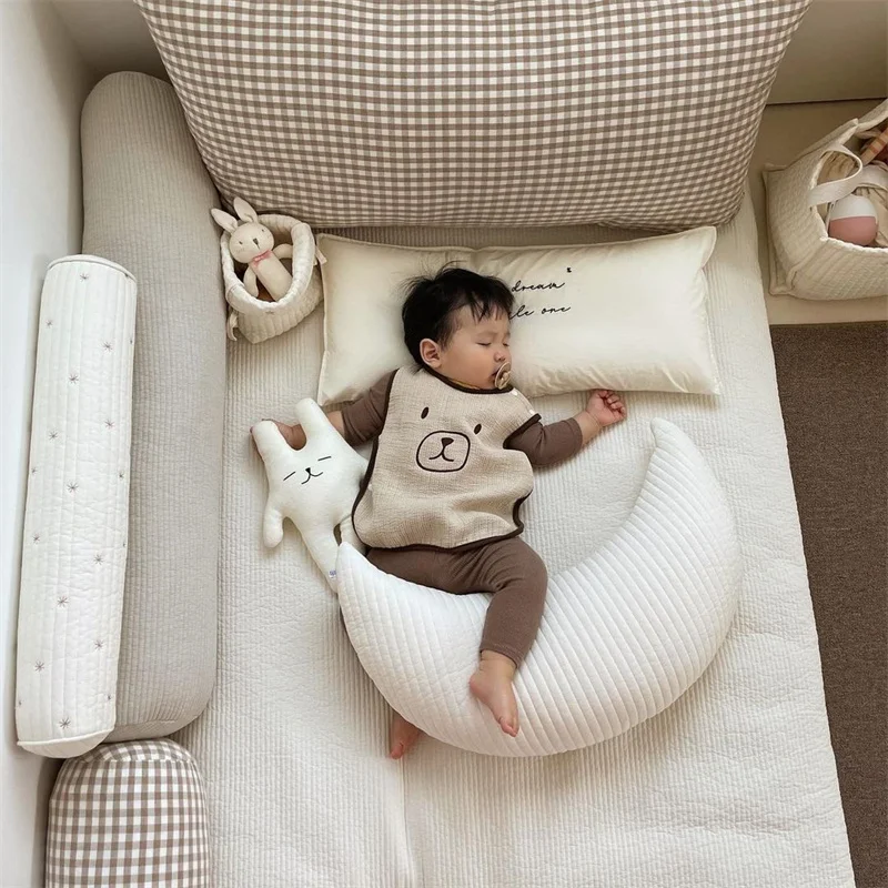 

Cute Moon Pillow Baby Soft Cushion Toy For Children Baby Kids Pillow Gift Girl Room Decoration Child Soothing Pillow Photo Prop