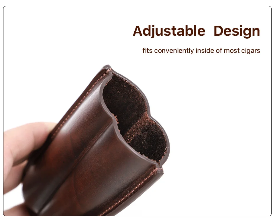 CONTACT'S FAMILY Leather Cigar Case Multiple Cigars Sets Storage Portable Cigar Box Humidor Box for Travel Gift for Man Father