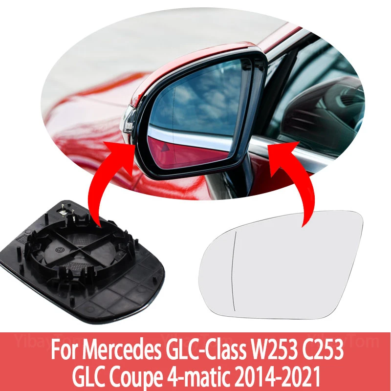 1pcs Replacement Wing Mirror Glass Left & Right for Mercedes GLC-Class W253 C253 GLC Coupe 4-matic 2014-2021 Heated