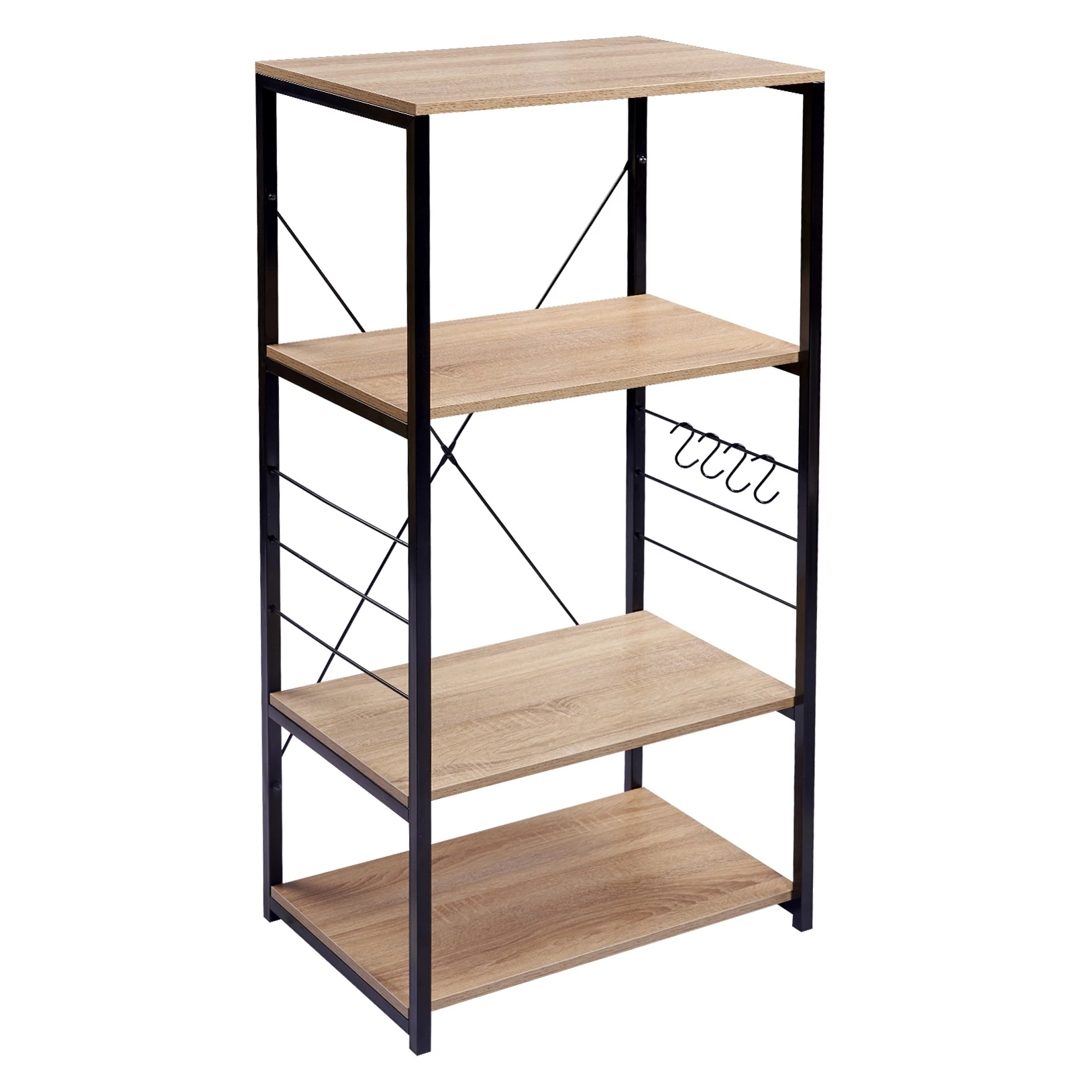 

1PC MDF Wooden Steel Kitchen 4 Tiers Shelves Unit organizer Microwave Shelf Heavy Duty Freestanding Unit Corner Shelves Unit