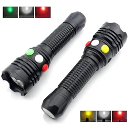 XPE LED Signal Light Green Yellow White Red Flashlight LED  Torch Bright Light Signal Lamp