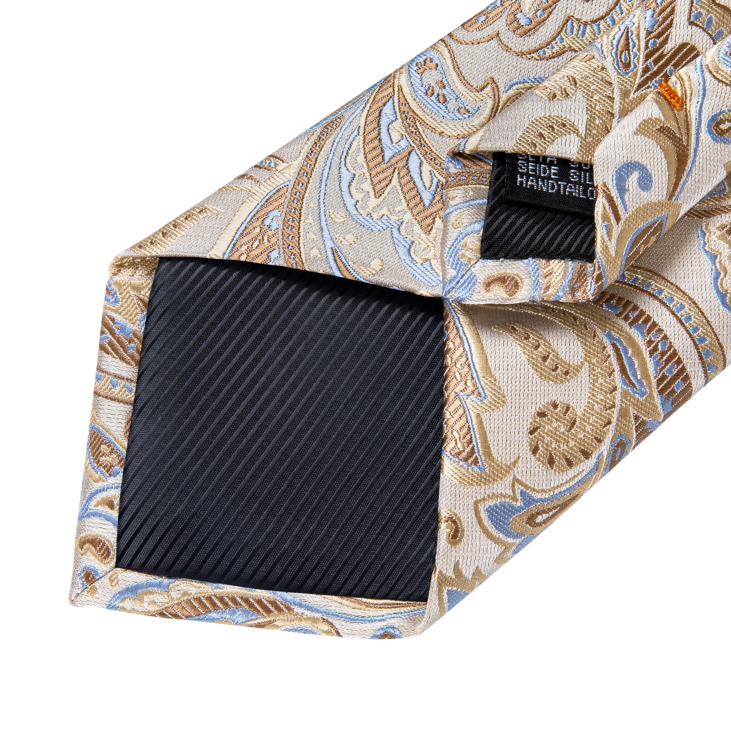 Modische Paisley-Herrenkrawatten in Gold, Türkisgrün, Schwarz, 8 cm, Business-Hochzeits-Accessoires, Krawatte, Geschenk für Männer, DiBanGu – Detail 10