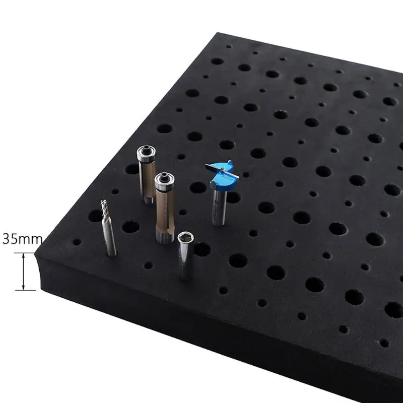 Support rangement plateau routeur à 110 trous pour fraises à tige 1/4 organisateur mèches mousse EVA 4XFD