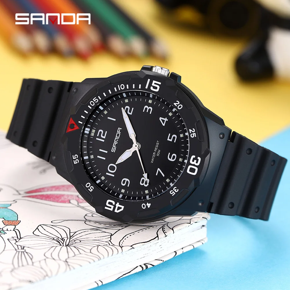 2021 Fashion SANDA Top Brand Watch men Casual Silicone Waterproof Quartz Watches Luxury watches For Clock Relogio Feminino 6019