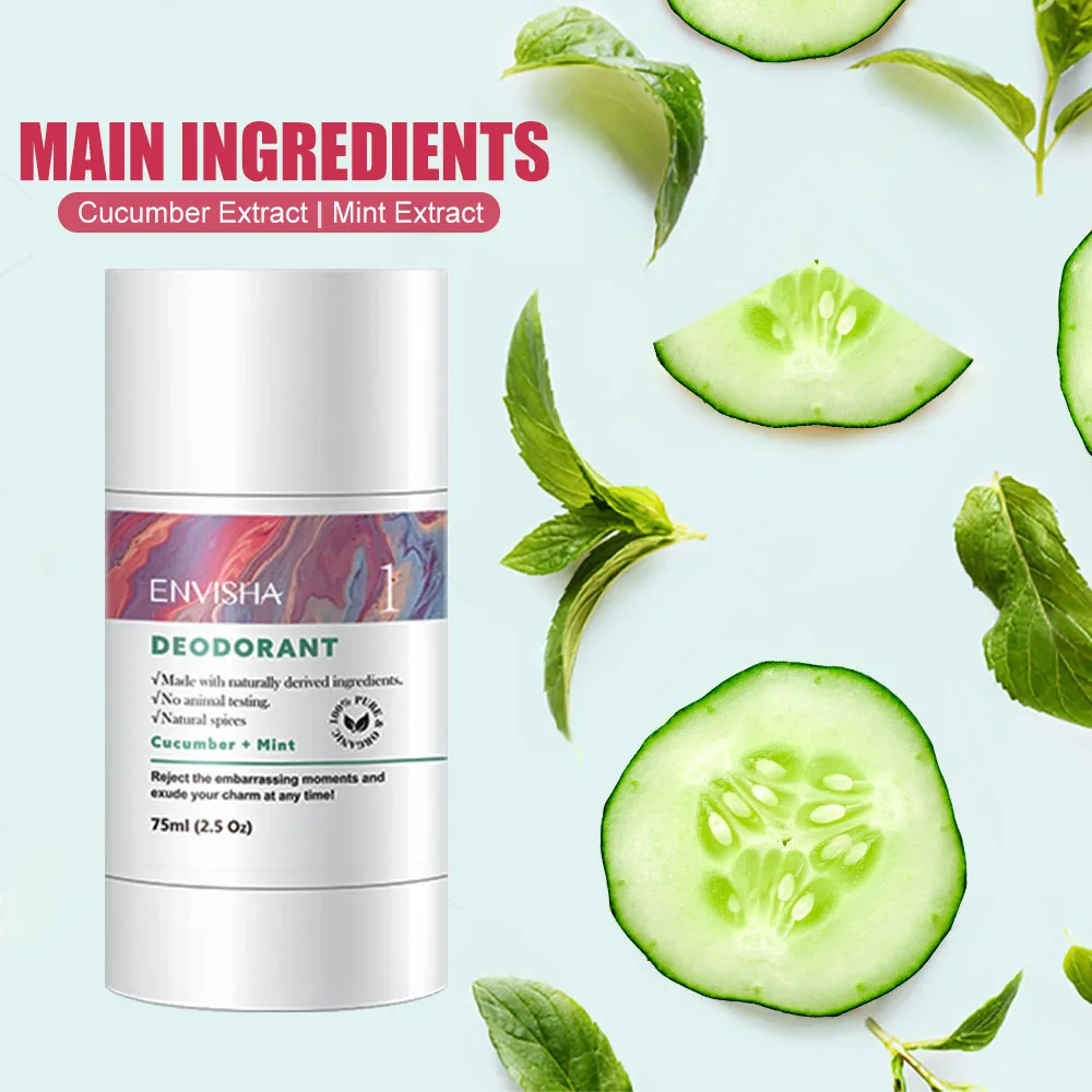 ENVISHA Antiperspirant Deodorant Stick Skin Care Natural Mint Cucumber Underarm Odor Women Sports Desodorante Antitranspirante