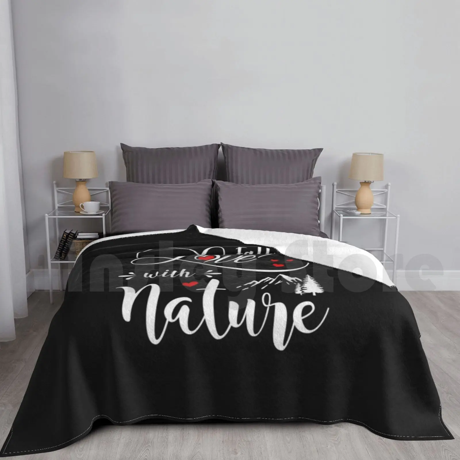 

Fall In Love With Nature Blanket Super Soft Warm Light Thin Camping Mountains Hike Travel Outdoors Nature Lovers