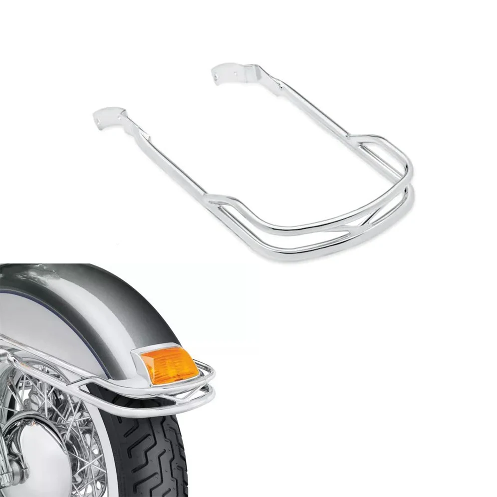 Motorcycle Chrome Front Fender Rail Bumper Trim Bracket For Harley Softtail Classic