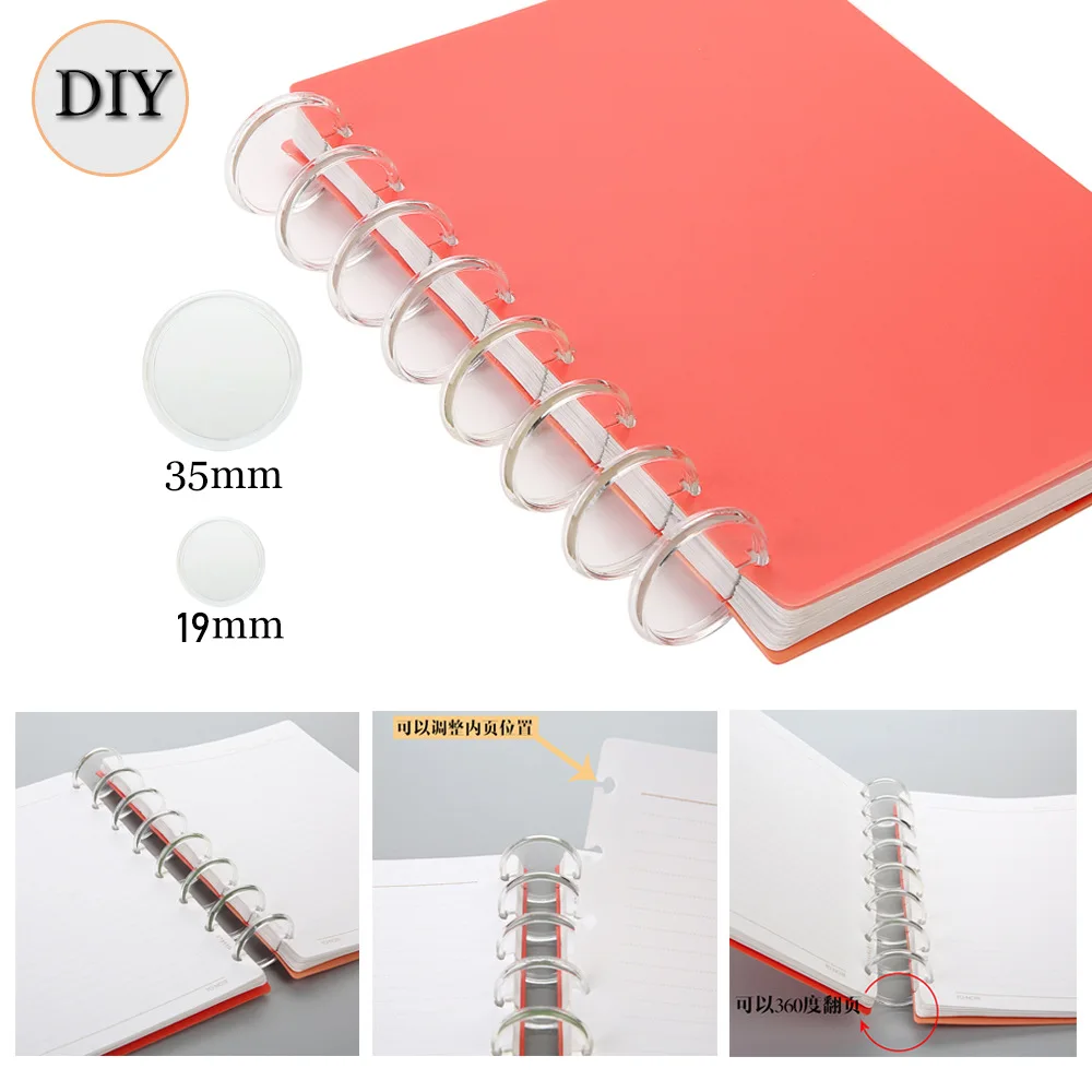 100pcs Discbound Discs Notebook Binder Mushroom Planner Planner Discs Planner Ring Binder Binder Loose-leaf Notebook Large Discs