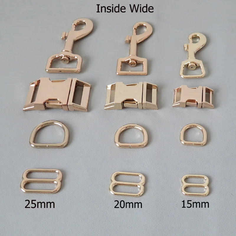 

50Sets/Pack Metal Buckle Hook Clasp D Half Ring Carabiner Adjuster Slider For Dog Pet Collar Pacacord Leash Sewing Accessories