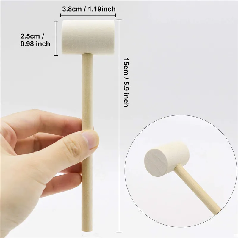 20/50/100pcs Wooden Hammer Mallet Carving Tool Leather Craft Jewelry Making Hammer Tool Mini Children Wooden Hammer Balls Toy