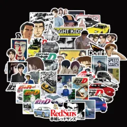 50/100pcs Cartoon Initial D Graffiti Stickers Car Guitar Motorcycle Luggage Suitcase DIY Classic Toy Decal Sticker for Kid