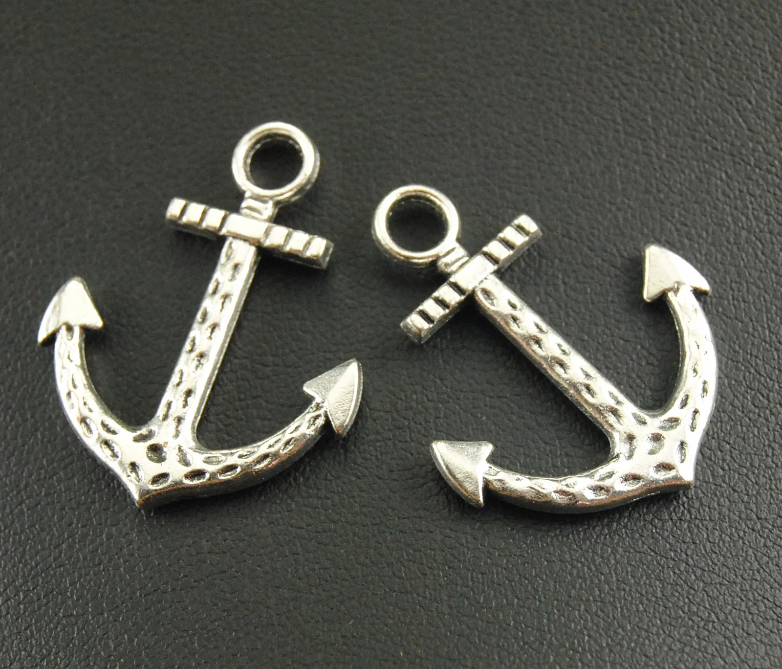 10Pcs  Silver Color Sea Anchor Charms Making Nautical Ship Pendant Necklaces Keychain Jewelry Handcraft  23x29mm A1162