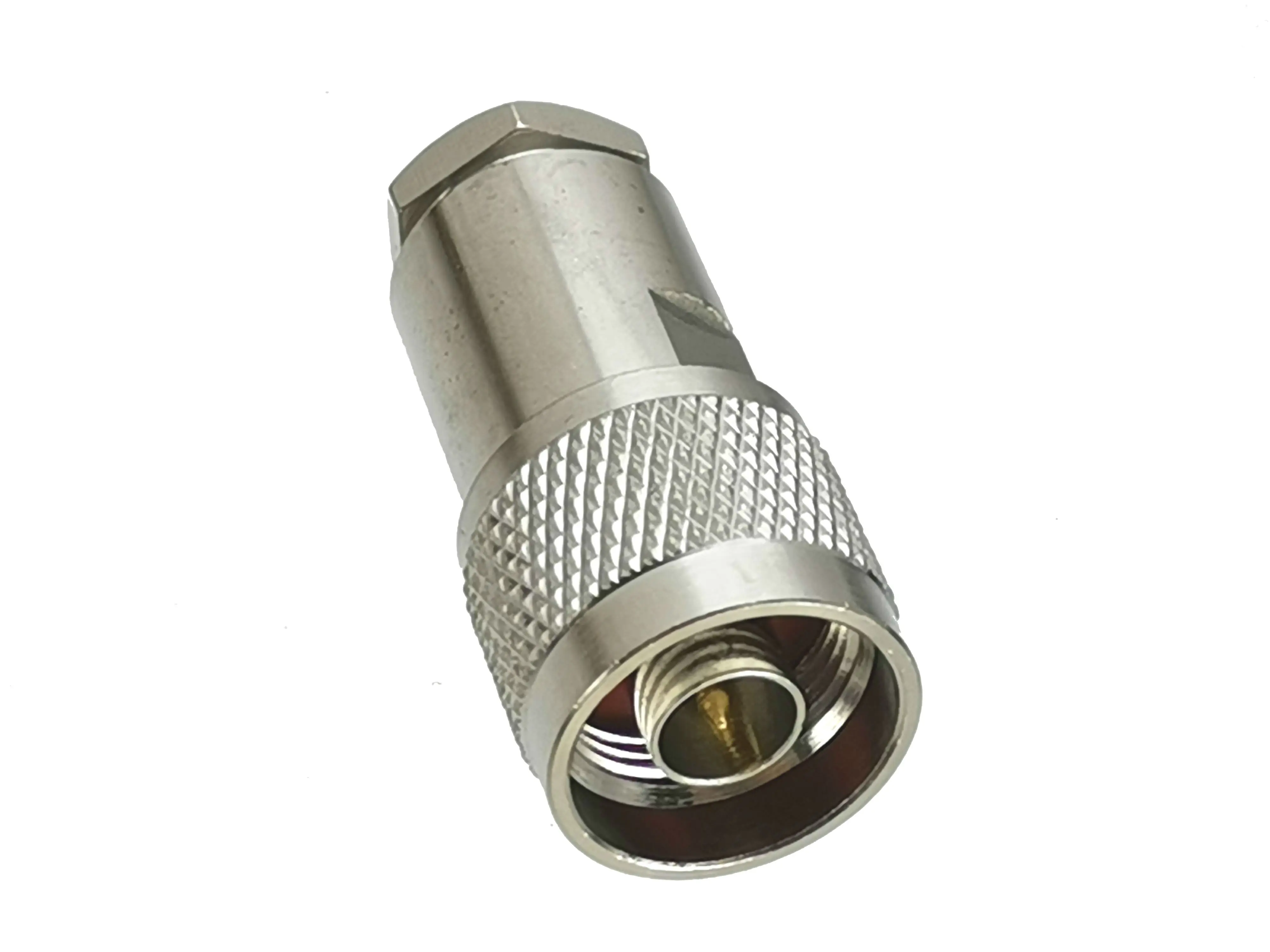 1pcs N Male Plug Connector Clamp RG5 RG6 5D-FB LMR300 Cable RF Coaxial Brass Straight New