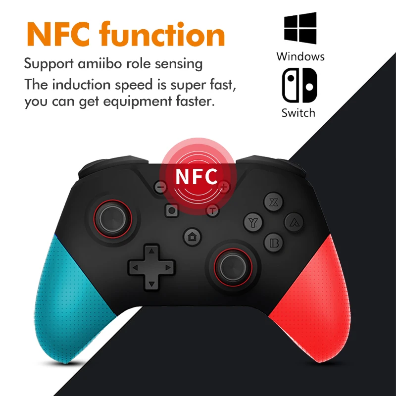 Aolion per Nintendo Switch Pro Controller Wireless Bluetooth con funzione NFC supporto Amibo Role Sensing Wake up Gamepad