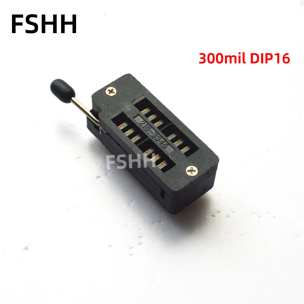 FSHH 216-3345 socket 300mil DIP16 test socket 16P black green IC Lock socket