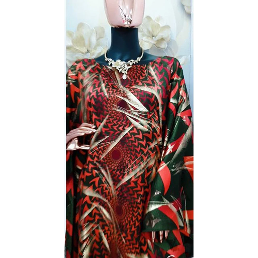 Africa Long Maxi Dress 2022 Dresses For Women Batwing Sleeve Geometry Print Muslim Fashion Noble Evening Party Robe Femme