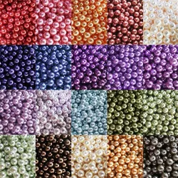 Wholesale High Quality Multicolor 4 6 8 10 12 14mm Glass Beads Imitation Pearl Bead Round Beads For Making DIY Bracelet Necklace