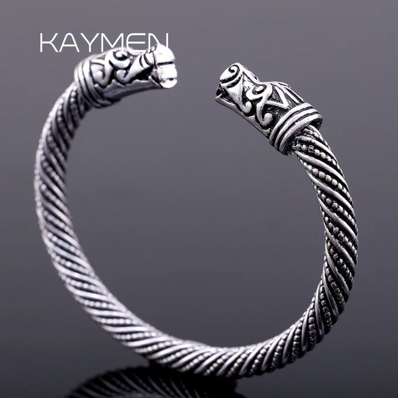 Dragon Viking Bangle Vintage Cuff Bracelet Bangle for Men Women Unisex Jewelry Statement Nail Bangle 3288