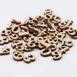 Misto 0-9 Numero Artigianato in legno naturale Scrapbooking per cucito fatto a mano Decorazione domestica Numero di legno 11x15mm 50 pezzi