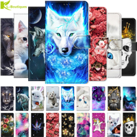 For Xiaomi Mi A3 Case Cartoon Animal Painted Leather cover Xiomi Mi A2 Lite a1 CC9E Coque funda Flip Protect Mobile Phone case