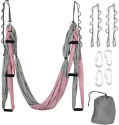 Aerial Yoga Hammock Set Antigravity Yoga Swing Ultra Strong for Air Yoga Inversion  Hanging  Exercises with 2 Extensions Straps