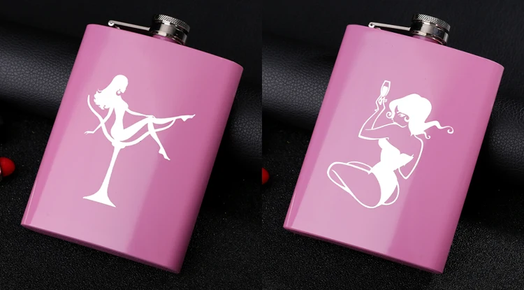 8 UNZEN Plum Rose Rot Metall Edelstahl Flachmann Für Frauen Dame Trinken Zitate Geschenk Mode Wein Topf Flagon LOGO Custom Laser – Detail 11
