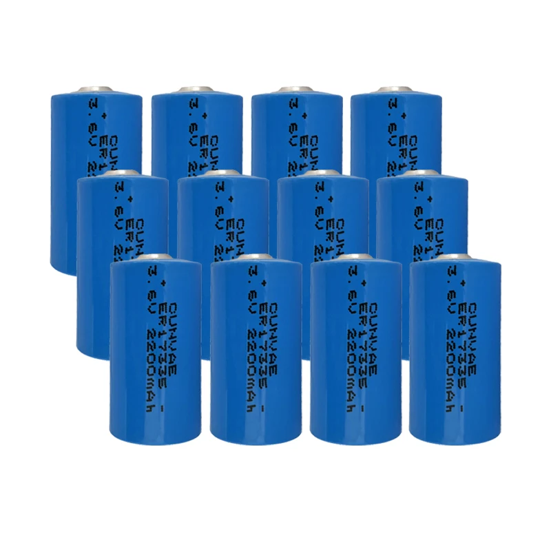 12PCS ER17335 3.6V gas flow meter battery meter water meter battery ER17335 17335 CR123A 2200mAh PLC memory backup power supply