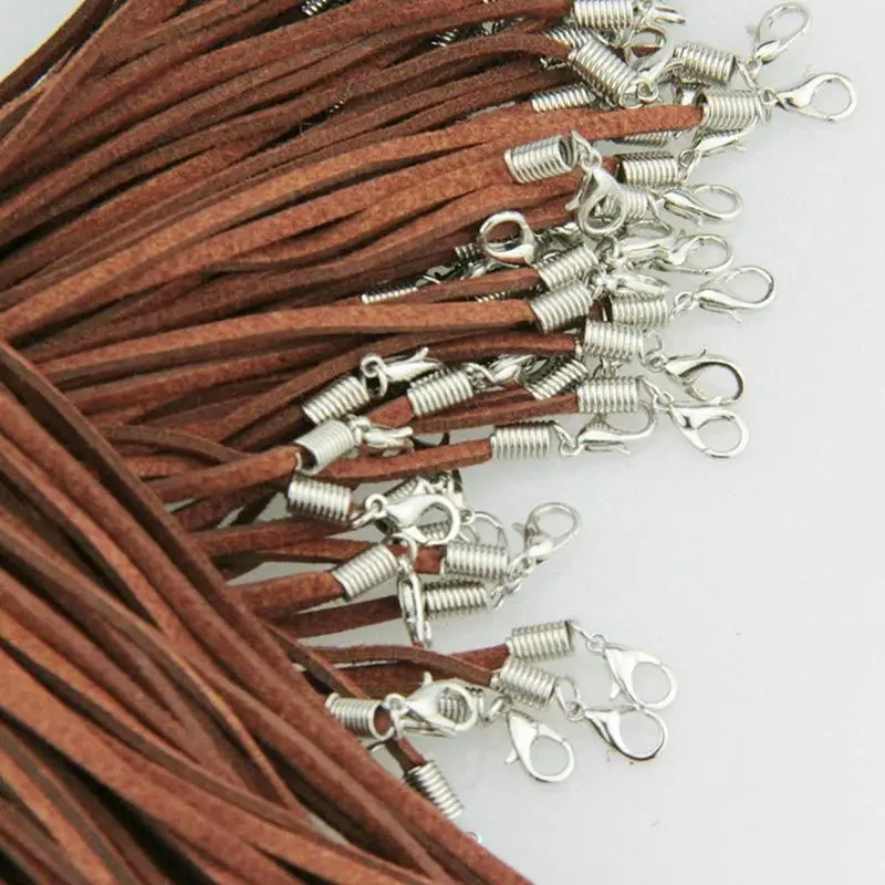 10 Pcs Black Brown Suede Leather String Necklace Cord Chain 55cm Braided Beading Making Handmade jewelry Bracelet DIY B9J5