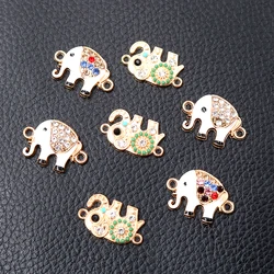 8pcs/lot Enamel Elephant Connector Charm Metal Pendants DIY Necklaces Bracelets Jewelry Handicraft Accessories