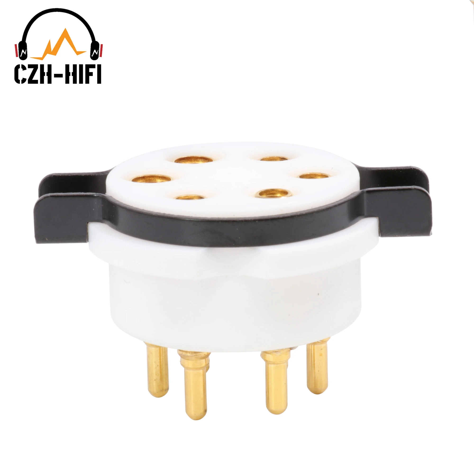 1pc EIZZ High End 6pin PTFE Tube Socket Valve Base Power Lamp Jack for  WE310A 10J12S 41 6C6 Vintage Audio Amplifier DIY