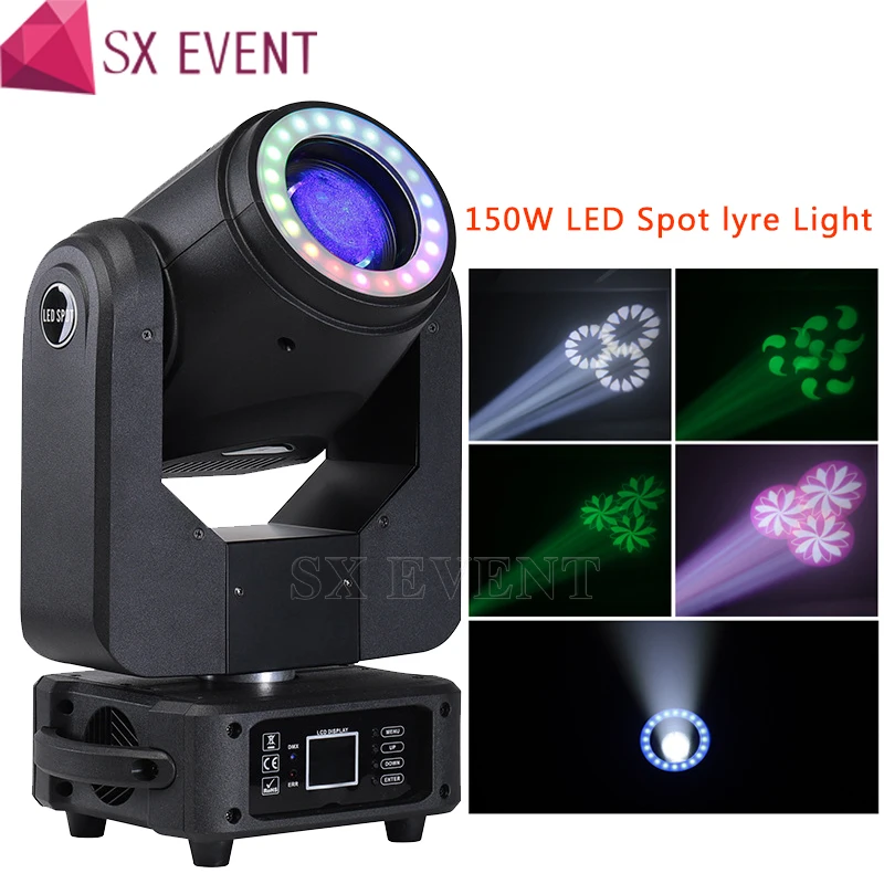 

LED Lyre 150W LED Spot Moving Head Light for DJ Disco Nightclub Party Light 2pcs/lot