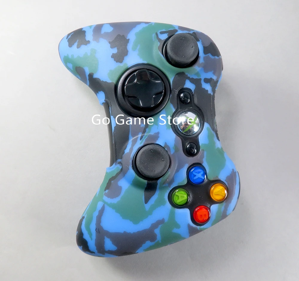 50 pçs para xbox360 capa protetora transferência de água impressão pele capa protetora controlador alça capa protetora silicone